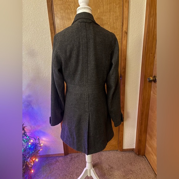 Kavu Women's Wool Blend Charcoal Button-Up Pea Coat - Picture 4 of 12